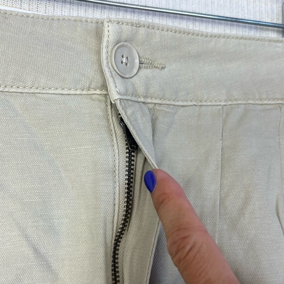 NWT Joie Linen Cotton Blend Pleated High Waist Shorts Size M Beige Pockets Y2K - Picture 6 of 16